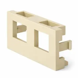 Surface Mount Box Keystone Insert, 2 Port, Unloaded, Beige