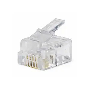 Modular Plug - RJ11 - 6P/4C - Flat Wire - Stranded - 50µ Gold