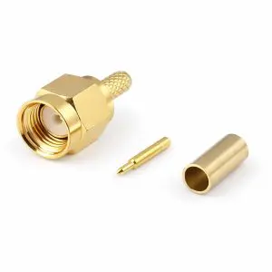 SMA Connector - RG174/188A/316/LMR100/B7805A - Male - Crimp Straight - Gold