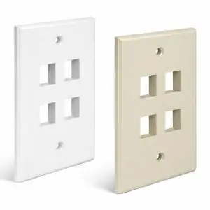 Keystone Wall Plate - Single Gang - 4 Port