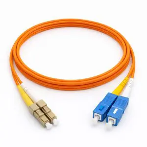 OM1 (LC - SC) Multi-Mode Duplex Fiber Cable - 2mm Orange Jacket