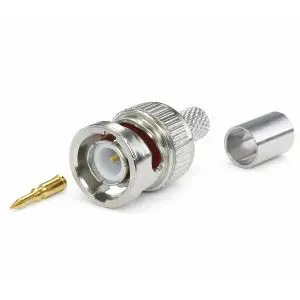 BNC Connector - RG59/62 - Male - 3 Piece Hex Crimp - PVC