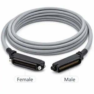 25 Pair Telco Riser Cable - 90° Male to 90° Female - CMR - Cat3