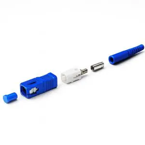 SC MultiMode Simplex Fiber  Ceramic Connector - 3mm - Blue