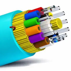 Bulk Fiber MM/012str, OM3, 50/125, OFNP, I/O, DIST, AQUA