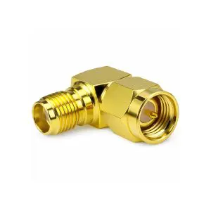 SMA Coupler - Male/Female - 90° - Gold