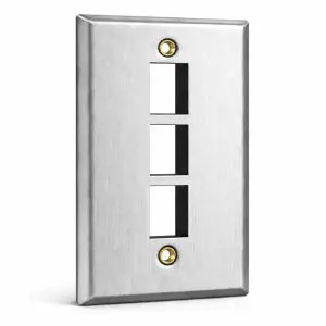 Keystone Stainless Steel Wall Plate - 3 Port