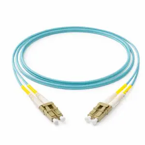 OM3 (LC - LC) Multi-Mode Duplex Fiber Cable - 2mm Aqua Jacket