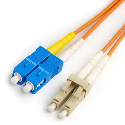 OM1 (LC - SC) Multi-Mode Duplex Fiber Cable - 2mm Orange Jacket-1