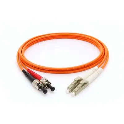 OM1 (LC - ST) Multi-Mode Duplex Fiber Cable - 2mm Orange Jacket