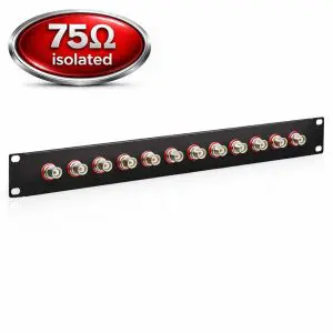 BNC - 12 Port Feedthru Panel – 75-ohm – Isolated - 1U