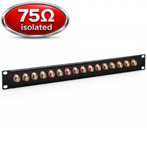 BNC - 16 Port Feedthru Panel – 75-ohm – Isolated - 1U