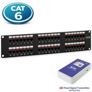 CAT6 - 48 Port - Patch Panel - RJ45 to 110 Style - T568A/B - 2U - With LED Port Status