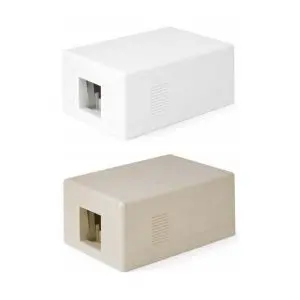 Surface Mount Box, Keystone, 1 Port, Unloaded, Beige or White