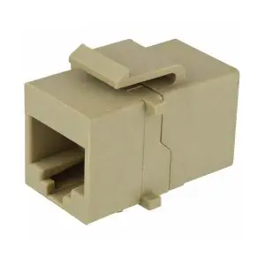 Keystone F-Thru, Cat3, RJ45/RJ45, Straight, 8P/8C, BEI