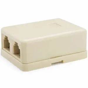 Surface Mount Box, RJ11, 6P/4C, 2 Port, Beige