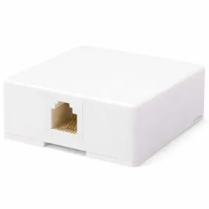 Surface Mount Box, RJ11, 6P/4C, 1 Port, White