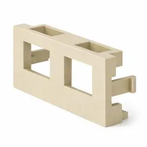 Surface Mount Box Keystone Insert, 2 Port, Unloaded, Beige