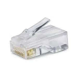 Modular Plug - RJ45 - 8P/8C - Round Wire - Solid - 2 Prong
