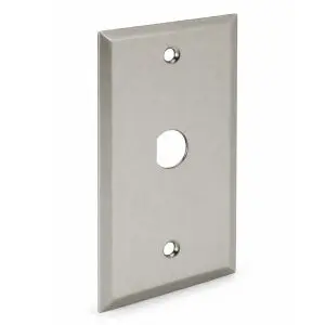 1/2" D-hole Stainless Steel Wall Plate - Single Gang - 1 Port