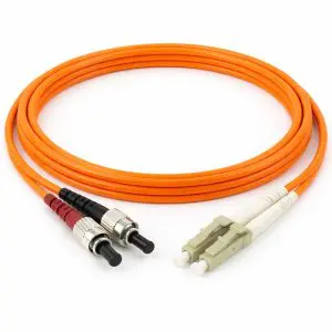 OM2 (LC - ST) Multi-Mode Duplex Fiber Cable - 2mm Orange Jacket