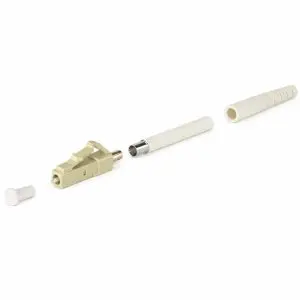 LC MultiMode Duplex Fiber Ceramic Connector - 3mm w/ Rear Clip (SHORTER TUBE)