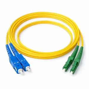 OS2 (LC/APC - SC) Single-Mode Duplex Fiber Cable - 3mm Yellow Jacket