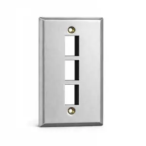 Keystone Stainless Steel Wall Plate - 3 Port