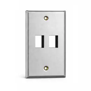 Keystone Stainless Steel Wall Plate - 2 Port