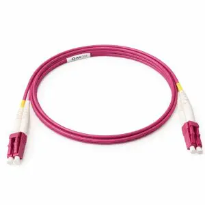 OM4 (LC - LC) Multi-Mode Duplex Fiber Cable - 2mm Violet Jacket