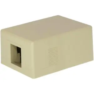 Surface Mount Box, Keystone, 1 Port, Unloaded, Beige or White