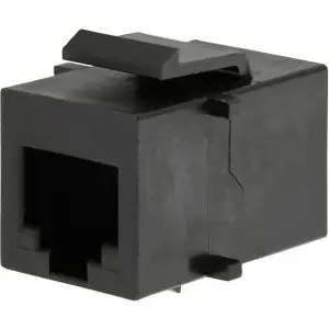 Cat3 Keystone F-Thru - RJ12/RJ12 - Straight - 6P/6C - BLACK