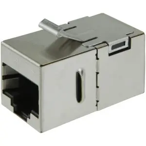 SHIELD Cat5e Keystone F-Thru - RJ45/RJ45 - Straight - 8P/8C - MTL