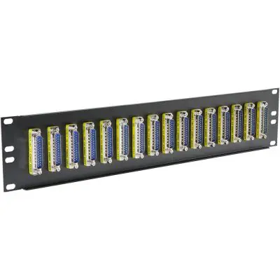 DB25 16 Port Male Male Feedthru Panel