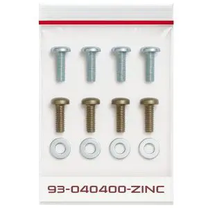 Pan Head 12-24 and 10-32 x 5/8" Zinc Screw Hardware Kit - Qty 4 ea