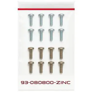 Pan Head 12-24 and 10-32 x 5/8" Zinc Screw Hardware Kit - Qty 8 ea