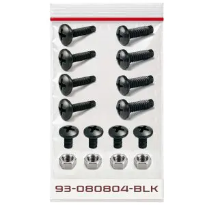 Pan Head 12-24 and 10-32 x 5/8" and 3/8" Black Screw Hardware Kit - Qty 24