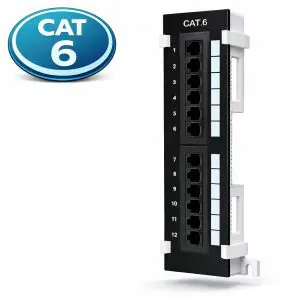 Cat6 - 12 Port - Wall Mount Patch Panel - RJ45 to 110 Style
