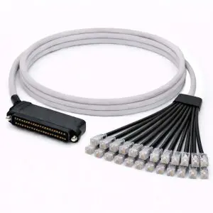 25 Pair Telco Breakout Cable - 90° Female 25 Pair to RJ11 - 24 Leg - 2 Wire - Cat3