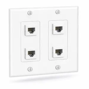 Keystone Wall Plate - Decora - Dual Gang - 2 Port