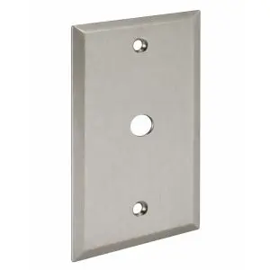 F CATV Connector Stainless Steel Wall Plate - Single Gang - 1 Port