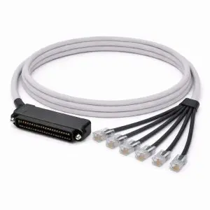 25 Pair Telco Breakout Cable - 90° Female 25 Pair to RJ45 - 6 Leg - 8 Wire - Cat5