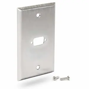DB9 Stainless Steel Wall Plate - Single Gang - 1-Port