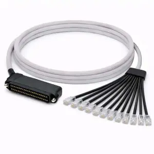 25 Pair Telco Breakout Cable - 90° Female 25 Pair to RJ11 - 12 Leg - 4 Wire - Cat3