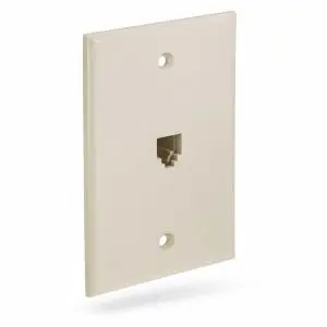 Keystone Wall Plate - Smooth Telephone - Single RJ11 - 4 Wire
