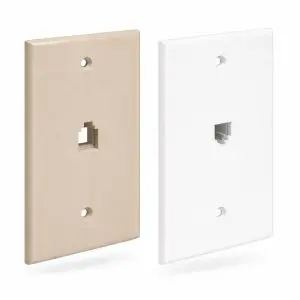Keystone Wall Plate - Smooth Telephone - Single RJ11 - 4 Wire