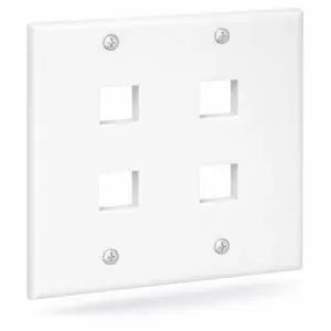 Keystone Wall Plate - Dual Gang - 4 Port