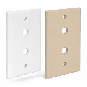 Keystone Wall Plate - F Connector - Single Gang - 2 Port - Blank