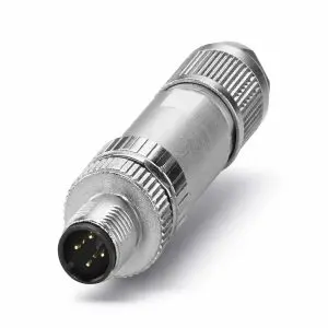 M12 Male - Straight Shielded Connector - D Code - Screw Terminal