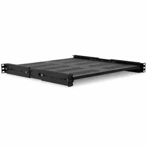 4 Post Slide Adjustable Shelf - Steel - 1U - Black - Vented